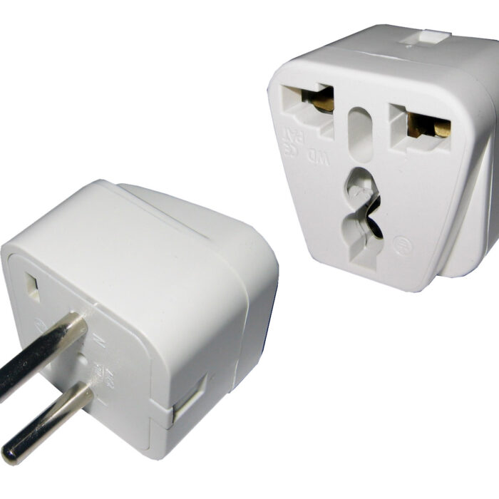 Adaptador de ficha universal a 2 en linea