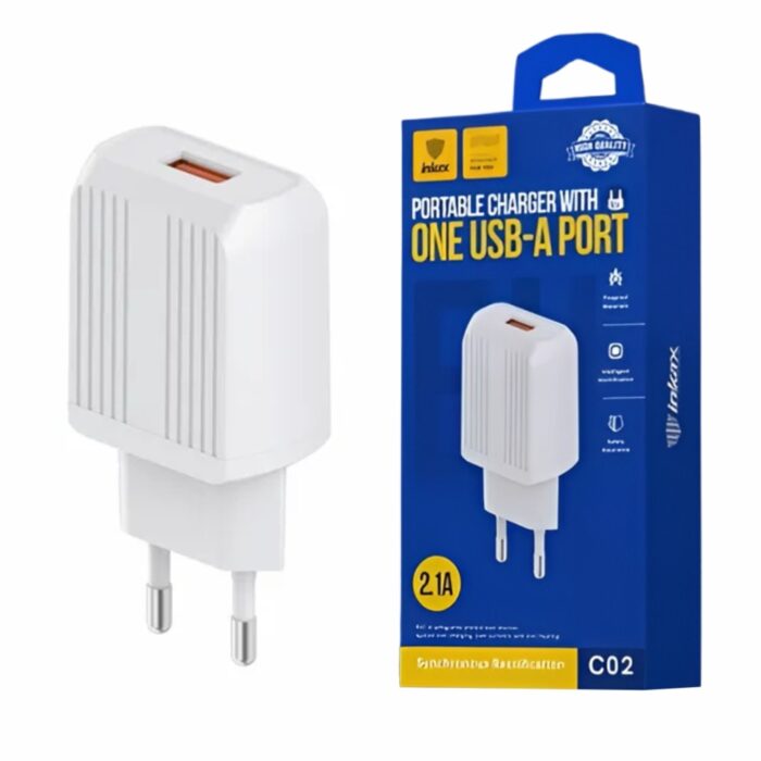 Cargador Inkax USB-A 2.1a blanco
