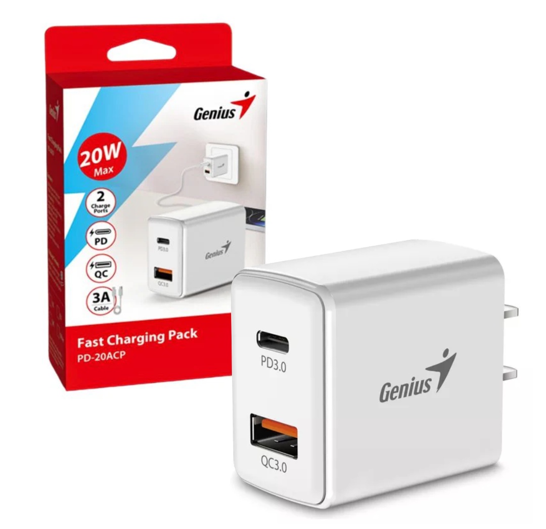 Cargador Genius PD-20AC 20W blanco - Imagen 2