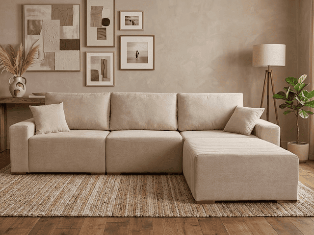Sofá Esquinero Versatille boucle versailles beige - Imagen 11