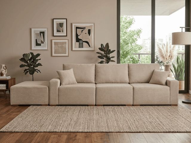 Sofá Esquinero Versatille boucle versailles beige - Imagen 2