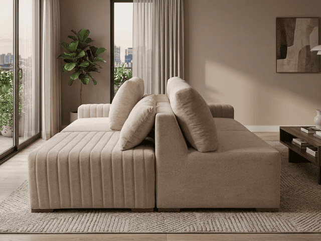 Sofá Esquinero Versatille boucle versailles beige - Imagen 4