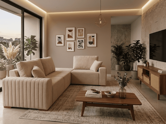 Sofá Esquinero Versatille boucle versailles beige - Imagen 5