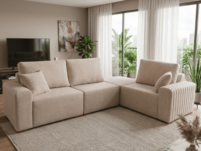 Sofá Esquinero Versatille boucle versailles beige - Imagen 7